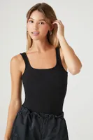 Women's Ribbed Knit Square-Neck Bodysuit