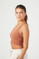 Women's Strappy Longline Sports Bra in Chestnut Small