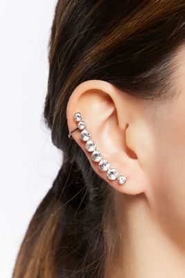 Women's Faux Gem Ear Cuff in Silver/Clear