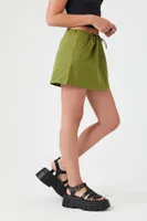 Women's Toggle Drawstring Mini Skirt in Olive Large