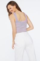 Women's Marled Sweater-Knit Crop Top Rose