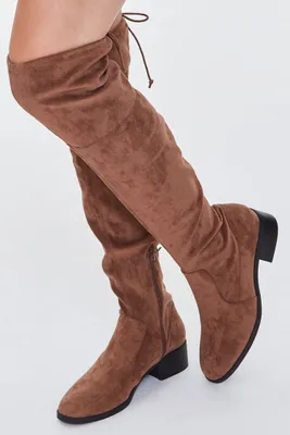 Women's Faux Suede Over-the-Knee Boots in Taupe, 9