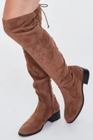 Women's Faux Suede Over-the-Knee Boots Taupe,