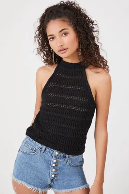 Women's Crochet Sweater-Knit Top