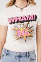 Women's Wham Graphic Baby T-Shirt in White, XS