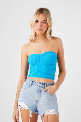 Women's Cropped Tube Top in Marina Medium