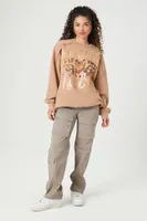 Women's Def Leppard Graphic Pullover in Brown, XS