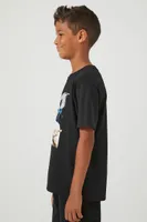 Kids DMX Graphic T-Shirt (Girls + Boys) in Black, 13/14