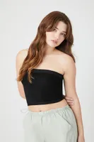 Women's Seamless Cropped Tube Top Black,