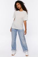 Women's Dropped-Sleeve Crew T-Shirt in Heather Grey Large