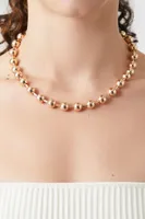 Women's Chunky Ball Chain Necklace in Gold