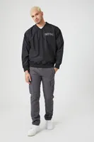 Men Embroidered EST84 V-Neck Pullover Black/Light