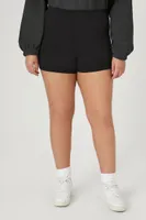 Women's Cotton-Blend Biker Shorts in Black, 2X