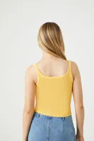 Women's Flower Graphic Cropped Cami in Yellow Large