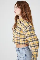 Women's Plaid Cropped Shirt