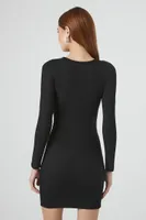 Women's Ribbed Knit Bodycon Mini Dress