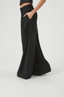 Women's Mid-Rise Wide-Leg Trouser Pants