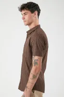 Men Striped Curved-Hem Shirt