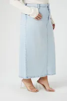 Women's Denim Maxi Skirt in Medium Denim, 0X