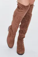 Women's Faux Suede Over-the-Knee Boots Taupe,