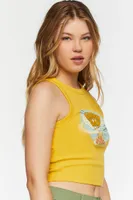 Women's Green Day Graphic Tank Top in Yellow, XS