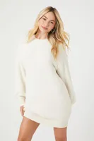 Women's Faux Shearling Balloon-Sleeve Mini Dress Vanilla,