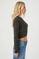 Women's Cable Knit Cropped Sweater