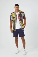 Men Summer Festival Graphic Shirt in Black Large