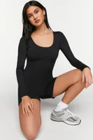 Women's Contour Scoop-Neck Romper in Black, XXL