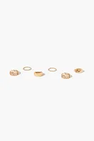 Women's Twisted Chain Ring Set in Gold, 7