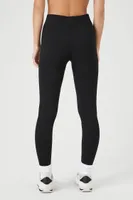 Women's Ribbed Mid-Rise Ankle Leggings in Black Small