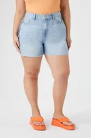 Women's Recycled Cotton Denim Shorts in Light Denim, 16