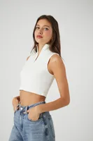 Women's Seamless Half-Zip Crop Top Vanilla