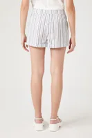 Women's Striped High-Rise Shorts in Black Large