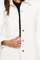 Women's Faux Leather Drop-Sleeve Jacket Cream