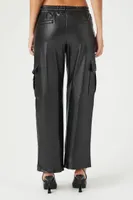 Women's Faux Leather Trouser Cargo Pants