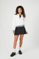 Women's Zip-Up Tennis Sweater in White Medium