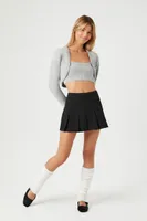 Women's Crop Top & Shrug Sweater Set in Grey Medium