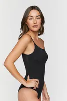 Women's One-Shoulder Cami Bodysuit in Black Small