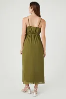 Women's Surplice Cami Maxi Dress in Olive Small