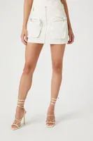 Women's Cargo Mini Skirt in Cream Medium