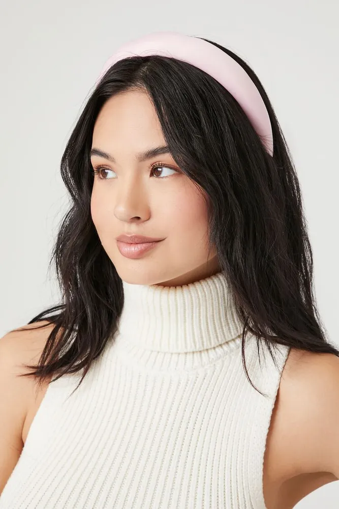 Thick Satin Headband in Pink