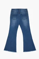 Girls Frayed Flare-Leg Jeans (Kids) in Medium Denim, 9/10