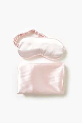 Pillow Case & Eye Mask Set in Pink