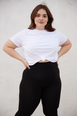 Women's Basic T-Shirt in White, 0X