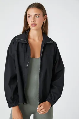 Women's Toggle Utility Jacket in Black Large