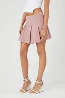 Women's Pleated Mini Skirt in Mauve Medium