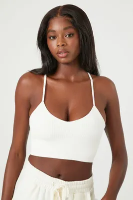 Women's Seamless Longline Sports Bra in White Large