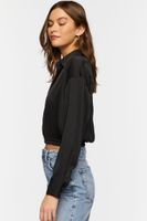 Women's Cropped Satin Shirt Medium