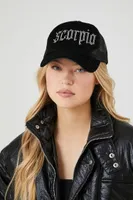 Rhinestone Scorpio Trucker Cap in Black/Black